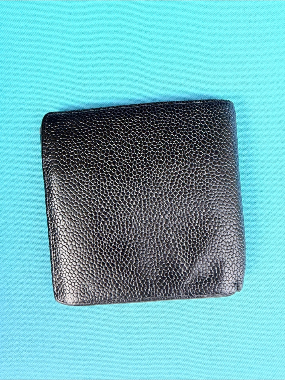 CHANEL Rare vintage Black Pebbled Leather Men's wallet AUTHENTIC - Picture 2 of 14